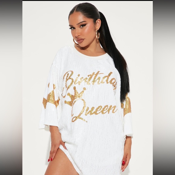 Fashion Nova: white sequin detail dress - Picture 7 of 7